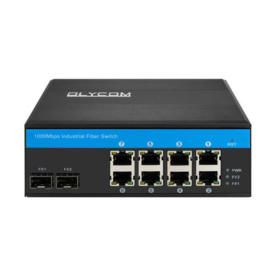 品質  48VDC DIN Rail Mounting Industrial Unmanaged POE Switch 8 Gigabit RJ45 Ports 工場