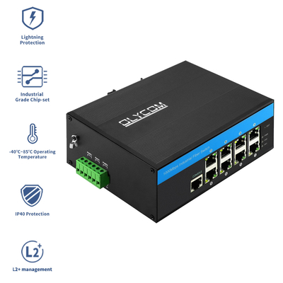 レイヤ2 管理可能なイーサネットスイッチ 8 ポート PoE ギガビット 802.3Af/at 240W 速度ベース CE