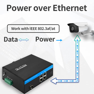 産業用5ポート ギガビットPOEファイバースイッチ 120W 電源予算 SFPスロット 未管理