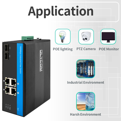 4ポート ギガビット PoE スイッチ 120W 無管理 ディンレール 硬化ケース アクティブ PoE OEM