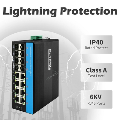 8 ポート PoE マネージド スイッチ 8 SFP 2.5G ファイバー ERPS リング L2 管理可能な屋外使用