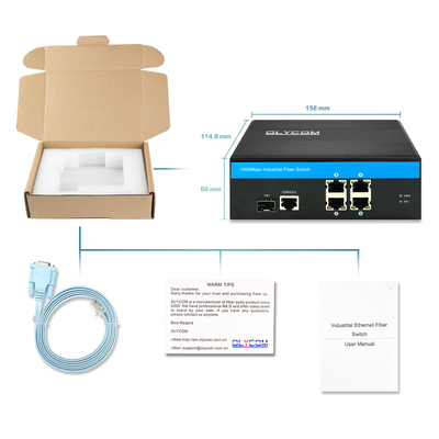 5 ポート スマート マネージド イーサネット スイッチ ギガビット SFP ファイバー 工業グレード IP40 レベル