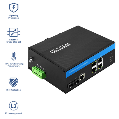 ギガビット産業管理エスネットスイッチ 2.5GファイバーSFPアップリンク IP40 DC24V
