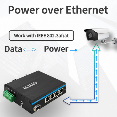 5ポート SFP PoE スイッチ ギガビットネットワーク PoE/PoE+ 120W バジェット DC48V ファンレス CE FCC