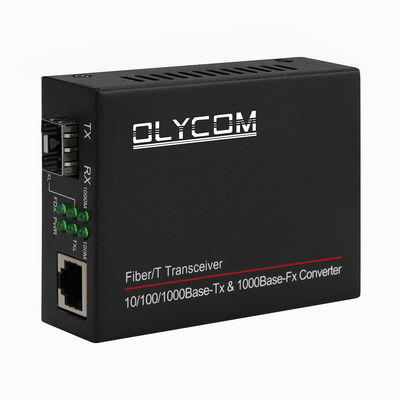 1G SFPメディアコンバータ ギガビット 光ファイバーイーサネット 未管理 ミニサイズ 黒 DC5V CE