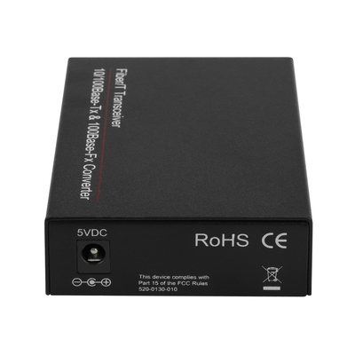 1G SFPメディアコンバータ ギガビット 光ファイバーイーサネット 未管理 ミニサイズ 黒DC5V