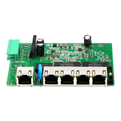 産業用5ポートEマークネットワークスイッチPCBAギガビット管理されていない12V24VDINレール