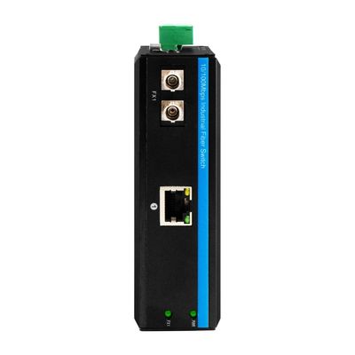 ミニ 頑丈なメディア変換器 ギガビット イーサネット 無管理 STファイバー 30km デュアルDC12V CE FCC