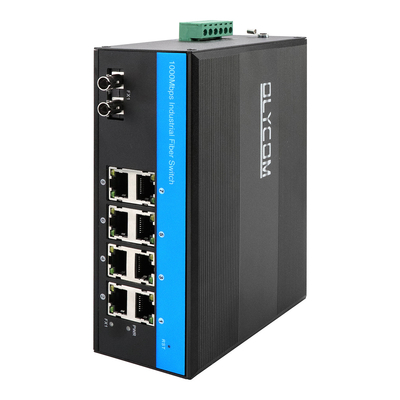 8ポート 産業用ギガビットネットワーク スイッチ 無管理 STファイバー シングルモード 30Km DC24V
