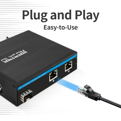 ギガビット 30W 60W PoE スイッチ エクステンダー 産業用グレード SFP ファイバー 無管理 DC48V