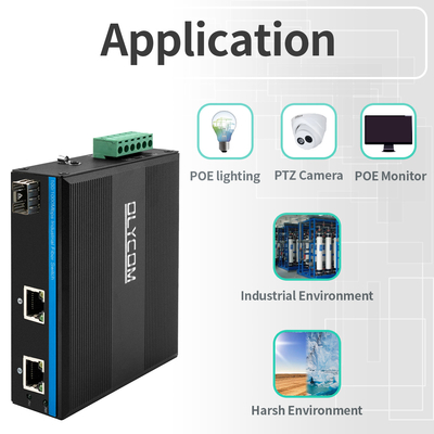 ギガビット 30W 60W PoE スイッチ エクステンダー 産業用グレード SFP ファイバー 無管理 DC48V