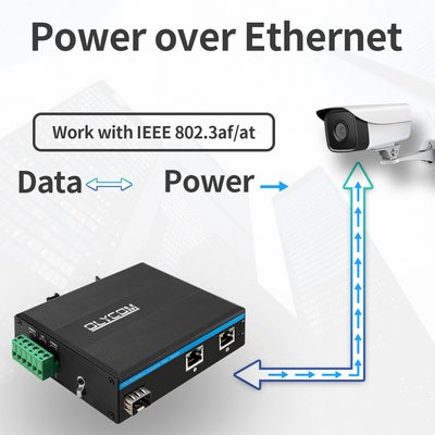 ギガビット 30W 60W PoE スイッチ エクステンダー 産業用グレード SFP ファイバー 無管理 DC48V