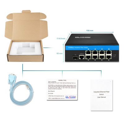 8ポートライトL3管理工業光ファイバースイッチPOE/POE+ギガビット 240Wベース