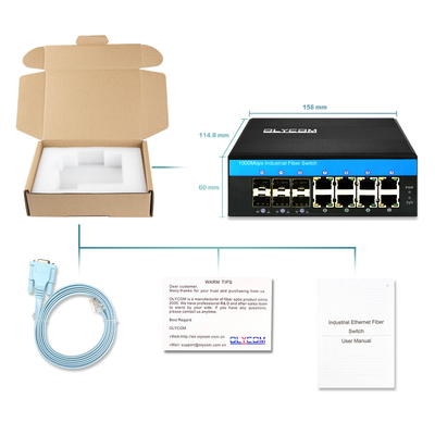 産業用管理されたギガビットイーサネットスイッチ 1G/2.5G オプティカルSFPスロット ERPSリング IP40