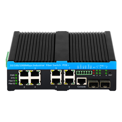 Gigabit L2 マネージド 90W PoE スイッチ 10 ポート 2 コンボ ポート 頑丈な 48V アクティブ PoE