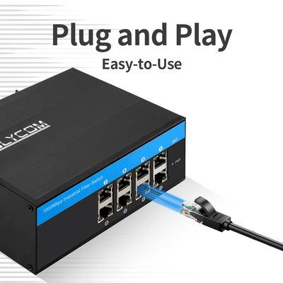 IM-WS080GE 8 ポート E-Mark イーサネット スイッチ ギガビット 無管理 ディン 24V 入力