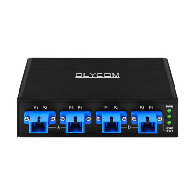 4ポート光バイパススイッチ SC/UPCコネクタ Simplex 1310/1550nm DC24V DINレール CE