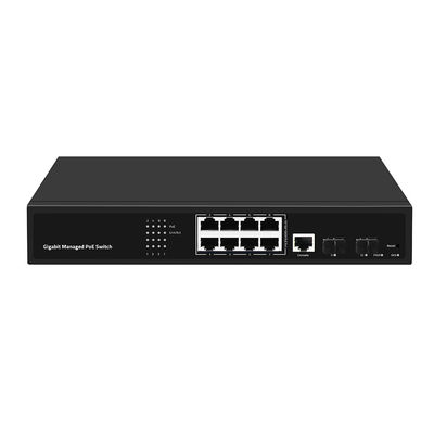 8 ポート PoE VLAN マネージド スイッチ ギガビット ファイバー イーサネット リアルテックチップ 120W 予算 AC 入力