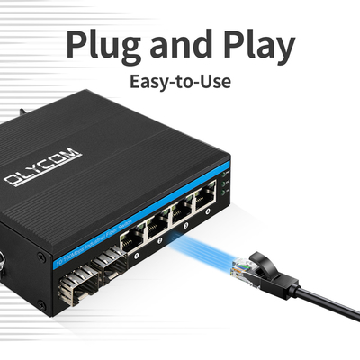 産業用アンマネージド POE スイッチ 4 ポート 100Mbps SFP 光ファイバーネットワーク 15.4W/30W 標準