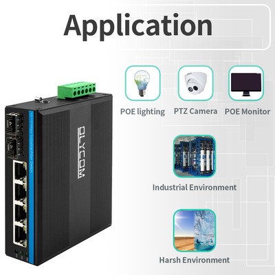 産業用アンマネージド POE スイッチ 4 ポート 100Mbps SFP 光ファイバーネットワーク 15.4W/30W 標準