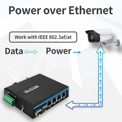 産業用アンマネージド POE スイッチ 4 ポート 100Mbps SFP 光ファイバーネットワーク 15.4W/30W 標準
