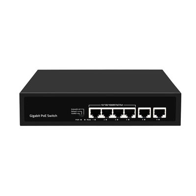 6ポート ギガビット PoE スイッチ 250メートル延長 VLAN 60W 電源バジェット 220V 入力
