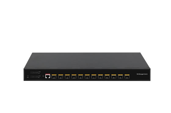 デスクトップ 12 ポート 10G L3 マネージド スイッチ 12* SFP+ ポート 光ファイバー スイッチ