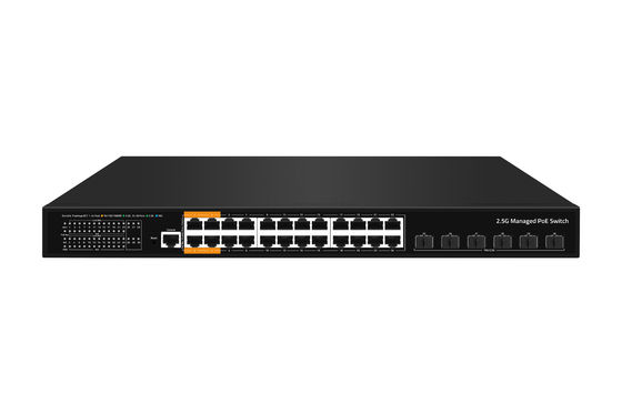 工場Oem/odm 24*10/100/2500mbps+6*10Gb SFP+の L3 マネージド イーサネット POE スイッチ