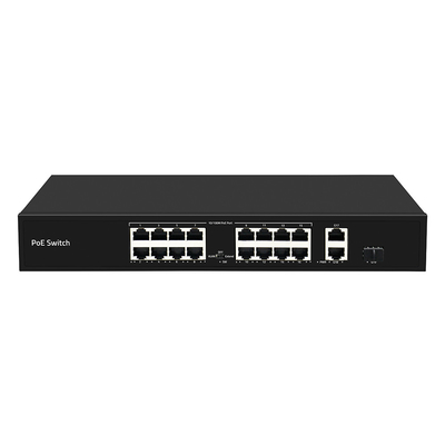16 ポート 250 メート PoE スイッチ PoE Af/At 10/100M サポート VLAN モード 300W 予算