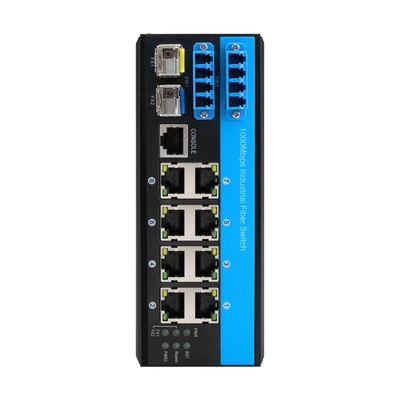 10ポート 2.5G SFP バイパス管理工業POEファイバースイッチ 8*10/100/1000mbps RJ45
