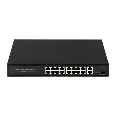 OEM/ODM 16 ポート 10/100mbps PoE スイッチ ギガビット アップリンク 1SFP ポート 300W 内蔵電源