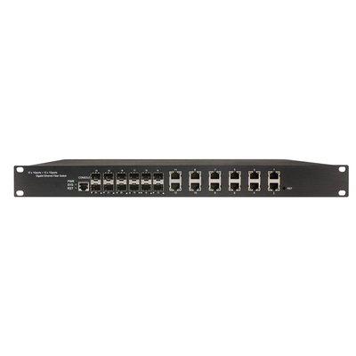 1Uラック 24ポート ギガビット L2管理 12 RJ45+12 SFP の産業ネットワーク POE スイッチ