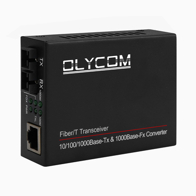 OEM ODM 10/100/1000M ギガビット ダブルファイバー シングルモード SCコネクタ 60KM ファイバーメディアコンバーター