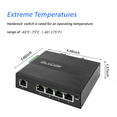4ポートPOE電圧ブースター 1 アップリンクネットワークポートスイッチ付き太陽光発電のためのDC12-48V入力