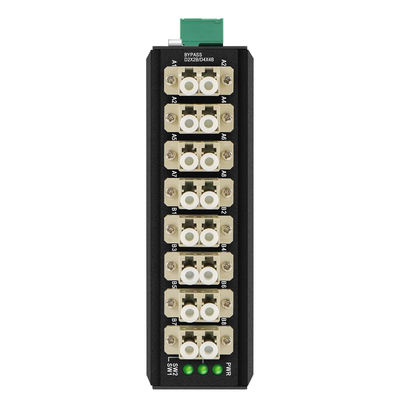 マルチモード光ファイバーバイパスモジュール 8ポート LCコネクタ DIN 12V 24V CE