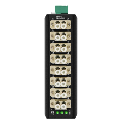 OM-FBS-44-MLC マルチモード オプティカルバイパス モジュール 8 ポート LC コンネクタ DIN 12V 24V にマウント