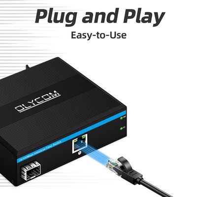 SFPファイバーメディアコンバーター 10 100Mbps 無管理DIN鉄道壁掛け小ケース