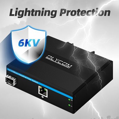 SFPファイバーメディアコンバーター 10 100Mbps 無管理DIN鉄道壁掛け小ケース