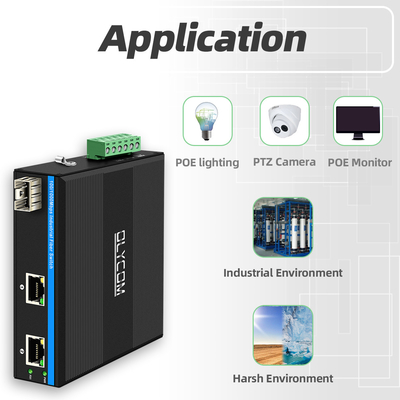 ミニディンレール イーサネットファイバースイッチ 100/1000M 60W POE 予算 DC48V 未管理