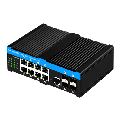 10G工業POEスイッチ 8*ギガビットPOEポートと4*10GSFPアップリンク L2管理ネットワークスイッチ