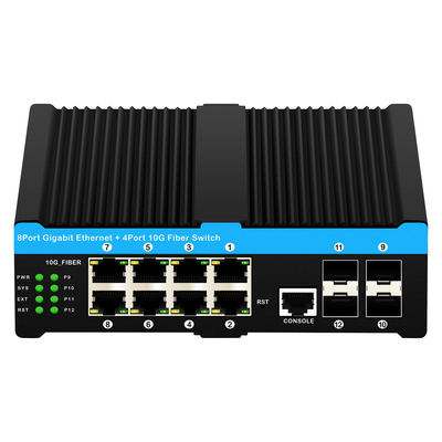 10G工業POEスイッチ 8*ギガビットPOEポートと4*10GSFPアップリンク L2管理ネットワークスイッチ