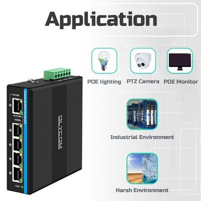 ミニ5ポート産業用イーサネットスイッチ 4 RJ45ポートから1 アップリンク RJ45 ギガビット管理されていないスイッチ dc12v/24v入力