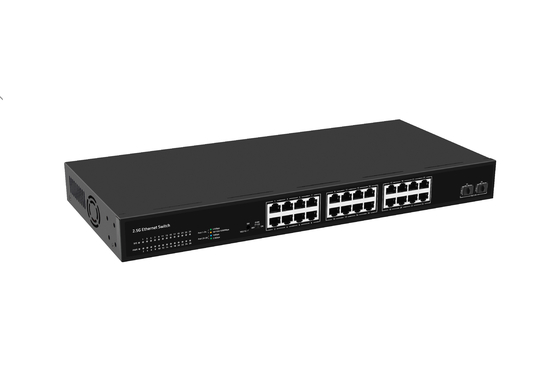 24 ポートネットワーク スイッチ 100M/1G/2.5G イーサネット 1G/2.5G/10G FAN で管理されていないファイバー