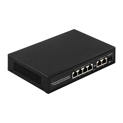 6ポート プラグアンドプレイ POE スイッチ 48V 1000Mbps ポート IEEE 802.3 af/at イーサネット スイッチ POE IP カメラに適しています