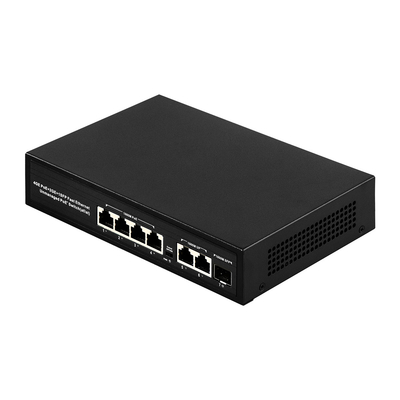 6ポート プラグアンドプレイ POE スイッチ 48V 1000Mbps ポート IEEE 802.3 af/at イーサネット スイッチ POE IP カメラに適しています