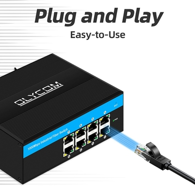 8ポートPOEギガビットスイッチ E-Mark 8*RJ45産業用イーサネットPOEスイッチ