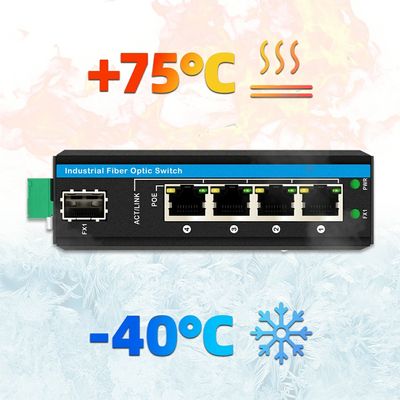 5ポートギガビット屋外PoEスイッチ ミニ産業用光ファイバースイッチ IP40 DINレールスイッチ