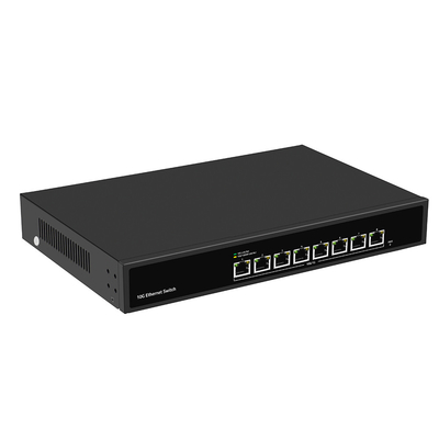 8 ポート 10G イーサネット スイッチ 無管理 オートセンシング スピード シングル AC 入力 ファンのない