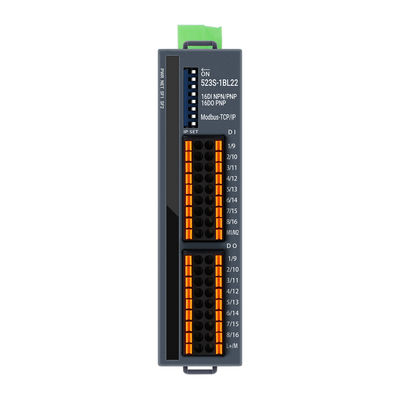Modbus TCP/IP スレーブ I/O モジュール 24VDC 2 RJ45 16 ポート DI DO Din Rail NPN PNP 接続