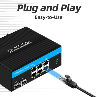 8 ポート ギガビット 管理されていないスイッチ イーサネット ポエスイッチ DC48V ディン鉄道ネットワークスイッチ